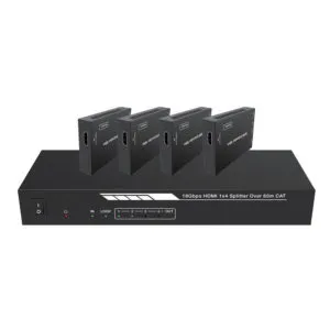 4K@60hz 18Gbps HDCP 2.2 HDR 1x4 HDMI Splitter Over 60m CAT6 with EDID Management